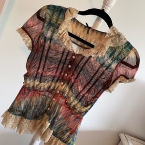 Lapis boho lacy blouse